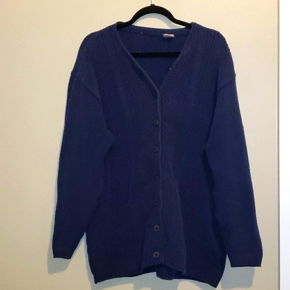 Blue long sleeve cardigan